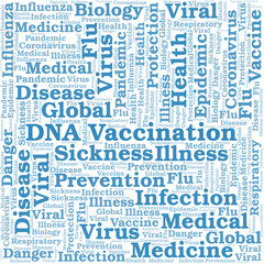 Fototapeta premium DNA vaccination word cloud on white background.