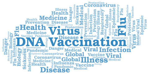 Obraz premium DNA vaccination word cloud on white background.