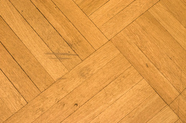 Fototapeta premium Wooden flooring is light brown. Parquet board laid diagonally