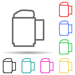 beer mug multi color style icon. Simple thin line, outline vector of web icons for ui and ux, website or mobile application