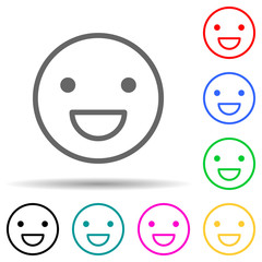Emotion smile multi color style icon. Simple thin line, outline vector of web icons for ui and ux, website or mobile application