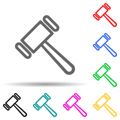 Fototapeta premium a hammer multi color style icon. Simple thin line, outline vector of web icons for ui and ux, website or mobile application