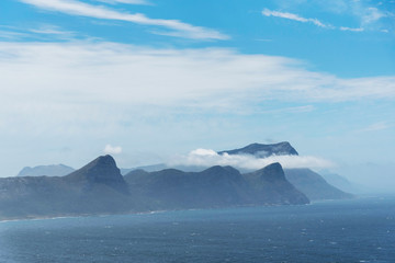 Cape Point, Western Cape, South Africa. Dec 2019, Mountains along the Cape Peninsula between Simon's Town and a look out point in the Table Mountain National Park, South Africa.