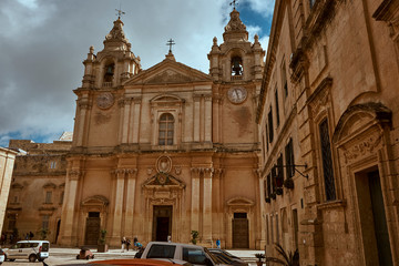 Fototapeta na wymiar Metropolitan Cathedral of Saint Paul, Mdina, Malta