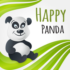 Cute happy panda character