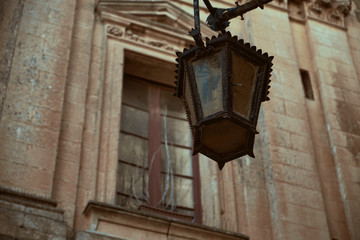 Streetlight detail, Mdina, Malta