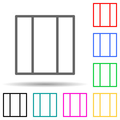 three folding window multi color style icon. Simple thin line, outline vector of web icons for ui and ux, website or mobile application