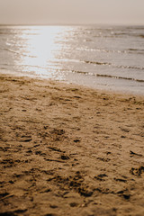 beautiful view of clouds sand and seashore