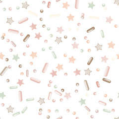 Sprinkle Cupcake Donut Topping. Seamless Pattern 