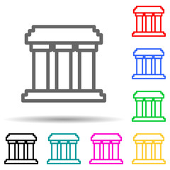 building with columns multi color style icon. Simple thin line, outline vector of web icons for ui and ux, website or mobile application