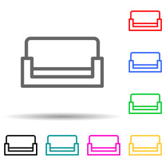 sofa multi color style icon. Simple thin line, outline vector of web icons for ui and ux, website or mobile application
