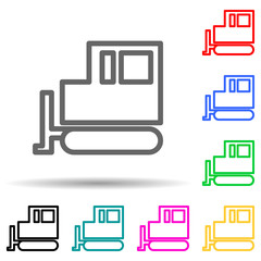 tractor crawler multi color style icon. Simple thin line, outline vector of web icons for ui and ux, website or mobile application