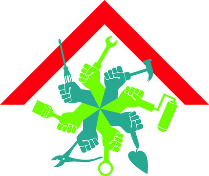 recommend clip art: home tools logo