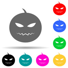 Helovin pumpkin multi color style icon. Simple thin line, outline vector of web icons for ui and ux, website or mobile application