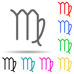 Zodiac Virgo Mercury multi color style icon. Simple thin line, outline vector of web icons for ui and ux, website or mobile application