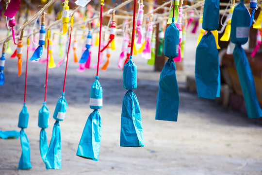 Many firecrackers ready for a Mascleta, a typical firework show in Fallas feast, in Denia, Spain.
