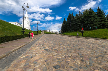 The Kazan Kremlin, an ancient city with a fortress, a complex of defensive structures and temples...