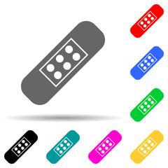 adhesive plaster multi color style icon. Simple thin line, outline vector of web icons for ui and ux, website or mobile application