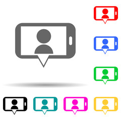 video call from a smart phone multi color style icon. Simple thin line, outline vector of web icons for ui and ux, website or mobile application