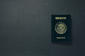 Mexico Passport on dark background with copy space - 3D Illustration