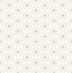 Seamless japanese pattern shoji kumiko in golden.