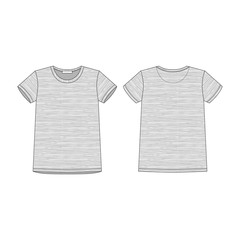Gray melange t-shirt for women isolated isolated on white background.