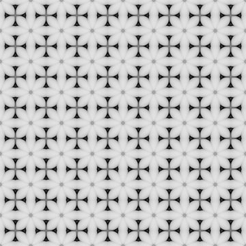 Pale gray flower mosaic detailed seamless textured pattern background