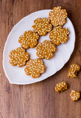 Ginger fragrant cookies in the form of flowers.