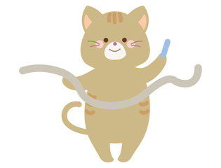 運動会のネコのイラスト