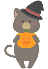 Fototapeta premium ハロウィンのネコのイラスト