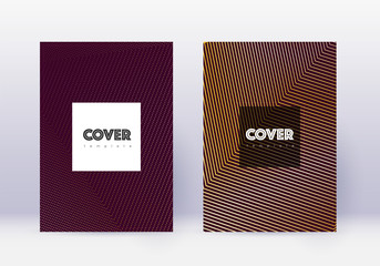 Hipster cover design template set. Gold abstract l