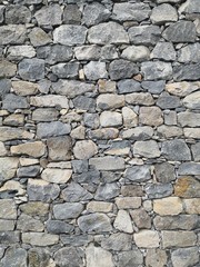 Stone wall texture or stone background with grey stones