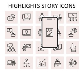 Set of Business Training Related Vector Line Icons. Contains such Icons as Teacher, Class, Presentation, Video, Book, Mentoring, Target and more. Editable Stroke. 32x32 Pixels.