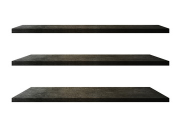 collection of cement shelves on white background that separates the objects