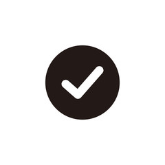 Simple check mark flat icon design vector
