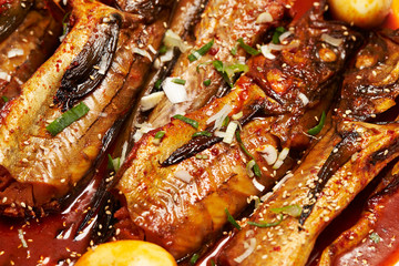 Obraz na płótnie Canvas Korean spicy braised fish dish 