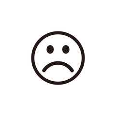Simple sad face flat icon design vector