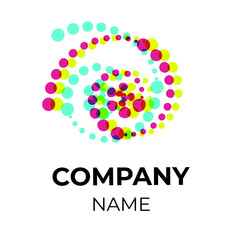 Vector set of color abstract modern logo. Logotype and symbols