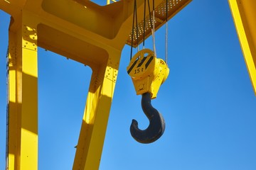 Hooks on a crane steel industrial structure