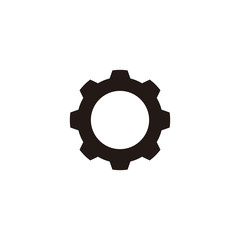 Simple gear flat icon design vector