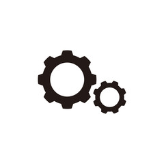 Simple gear flat icon design vector