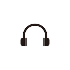 Fototapeta na wymiar Simple headphones flat icon design vector