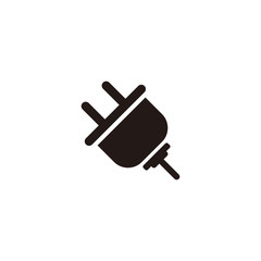 Simple electric plug flat icon design vector