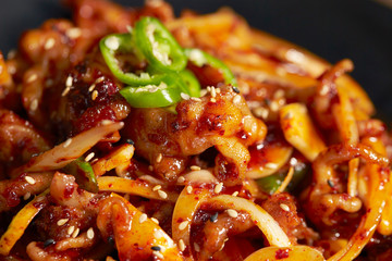 Korean spicy grilled chicken feet 