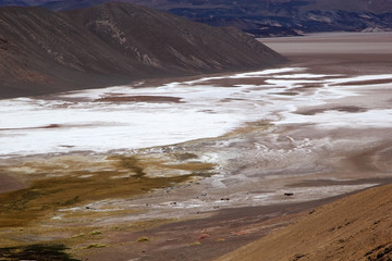 Salar of Antofalla view from Geyser of Botijuela at the Puna de Atacama, Argentina