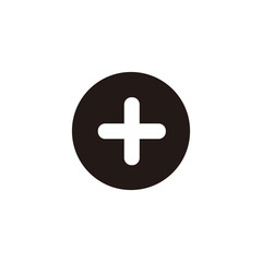 Simple plus flat icon design vector