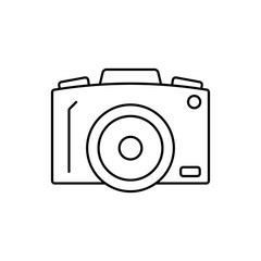 Camera front device icon. Simple line, outline vector elements of shooting equipment for ui and ux, website or mobile application