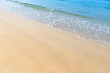 Clear sand beach with clean sea water, summer time, peaceful and relaxing with nature