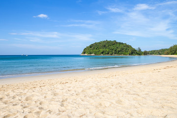 Paradise island in south of Thailand, summer and vacation destination, tourist attraction, clean beach with clear blue sky