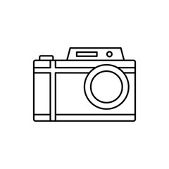 Camera front device icon. Simple line, outline vector elements of shooting equipment for ui and ux, website or mobile application